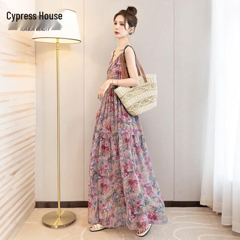 Women s Floral A-Line Camisole Maxi Dress S
