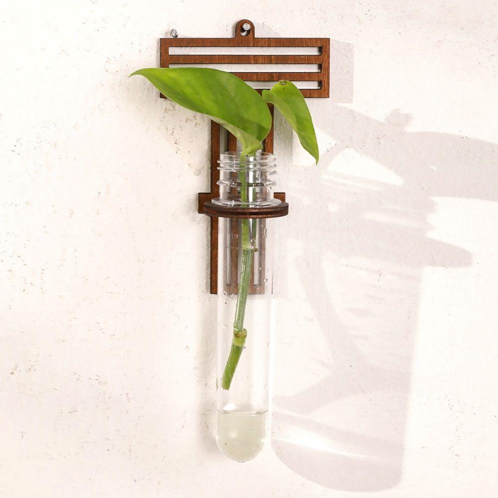 Home Ornaments Hydroponic Planter Shelf Wooden Wall Decoration Wall Mounted Planter Plant Lover