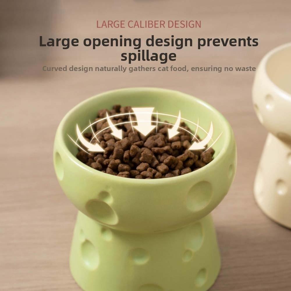 Large Diameter Elevated Cat Bowl Anti-knock Anti-spill High Foot Bowl Anti-leakage Anti-choke Neck Protection Bowl