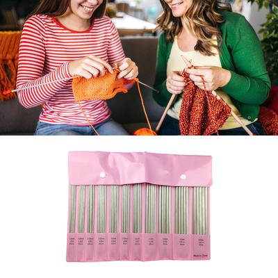 11Pairs 20cm Long Stainless Steel Knitting Needle Double Pointed Head Knitting Needle for Beginner Hobbyist 2.0mm-6.0mm