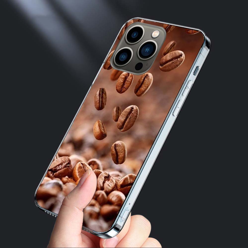 Newly Baked Coffee Beans Phone Case For Iphone 16E 15 Pro 14 Plus 17E 16 17 Pro Max Air 11 12 13 Mini Shockproof Capa Cute Co