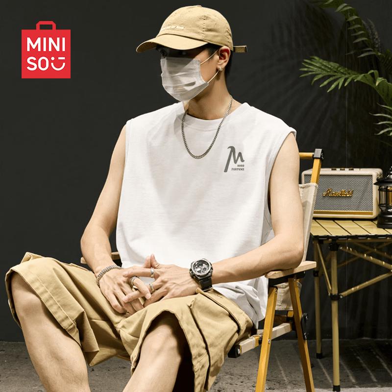 MINISO Men's American Retro Sleeveless T-Shirt