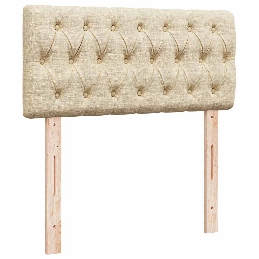 Ottoman Bed with Mattress & LEDs Cream 90x200 Cm Fabric