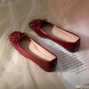 Fashion Female Bow Flat Sole Shoes New French Style Small Fragrant Shoe Nake Patent Leather Soft Soled Flats Light Comfort Women's Shoes