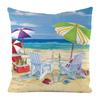 Beach Lounge Chair Collection Digital Printing Short Plush Pillow Covers For Car Sofa Office Cushion Cover Home Goods