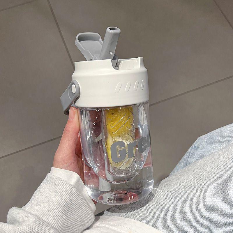 High temperature resistant portable cup Portable portable cup Simple cross-border hot-selling with tea flower tea cup Travel car water cup 600ml