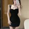 [] Pure Desire Mesh Hollowed-out Suspender Skirt, Sexy Waist and Hip Skirt Design, Spice Girl Dress