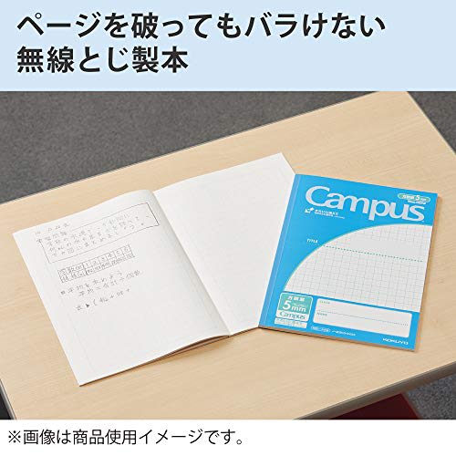 KOKUYO Notebook Campus Notebook Purpose B5 5mm Grid 10mm Solid Line Blue 5 Color Pack No-30S10-5X5B