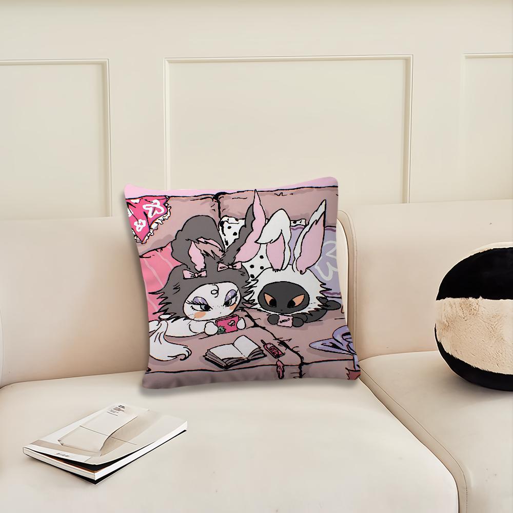 Cartoon Angel Black and White Cat cushion cover Pillow Cover Decoration Room Home Sofa living Office Car Nordic Simplicity