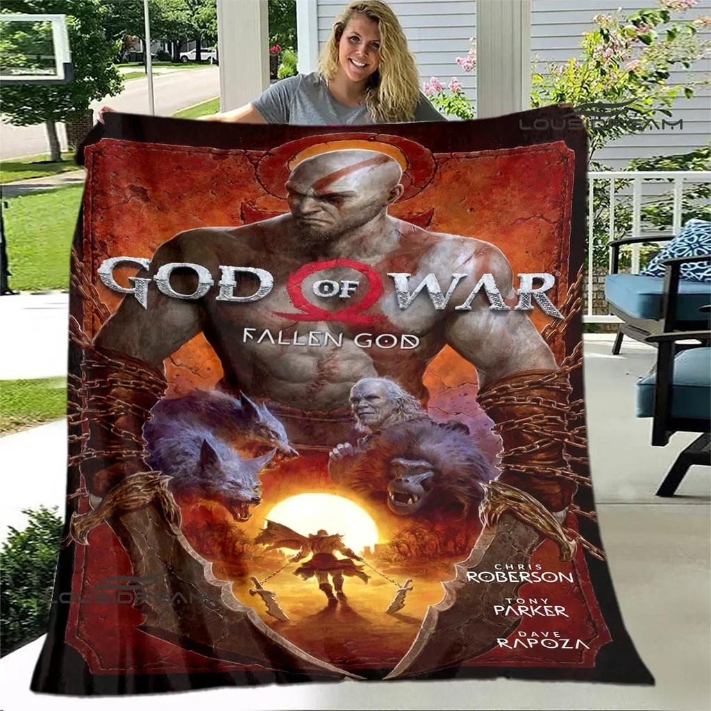Game God of War Printed Blanket Picnic Blanket Warm Flannel Blankets Home Bed Linings Blankets for Beds Birthday Gift