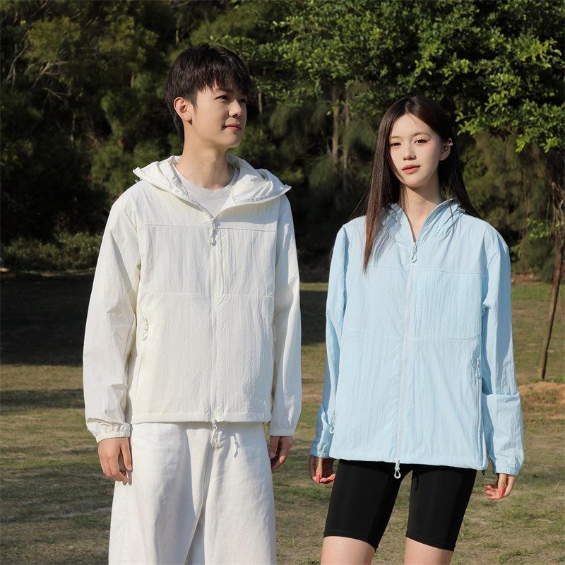 Sunscreen clothing men's and women's summer outdoor long-sleeved hooded nylon dust-proof cardigan breathable enterprise work clothes