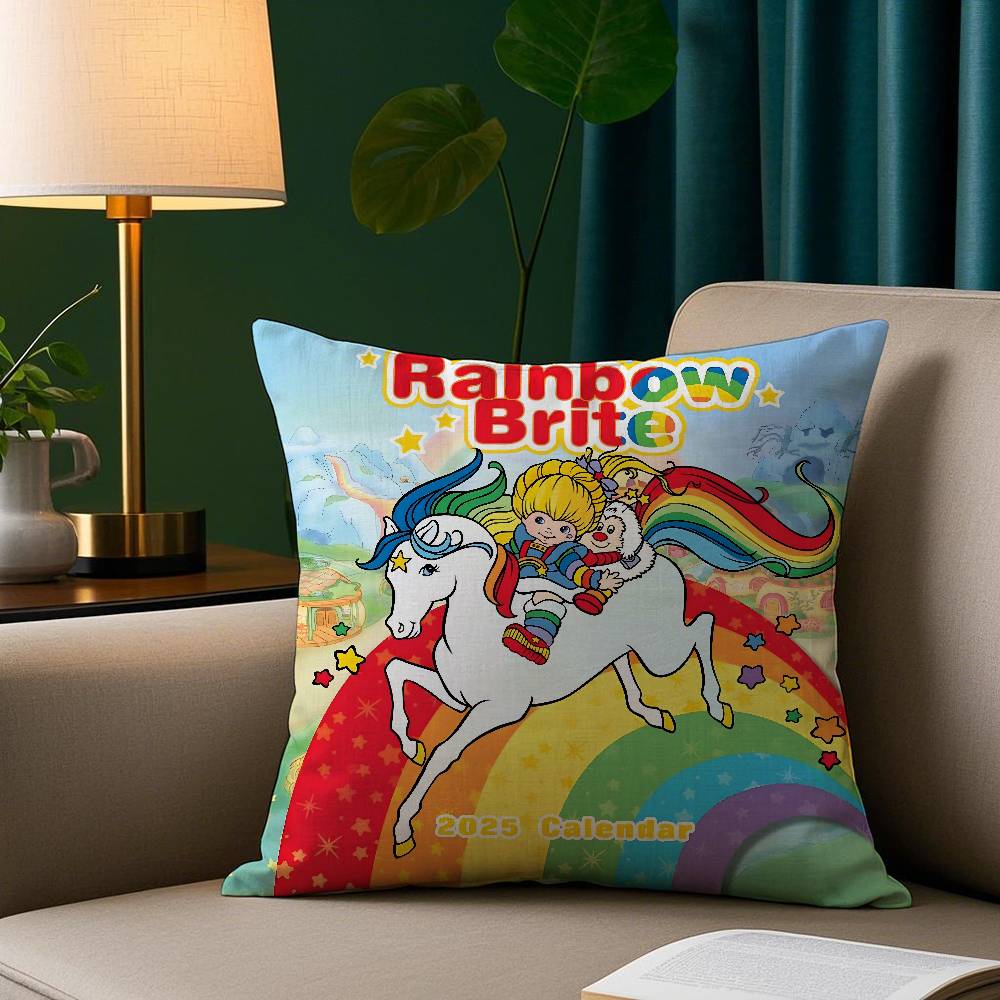 

R-Радуги Милая Яркая Наволочка Короткий Плюш Принт Чехол для Подушки Квадратные Наволочки для Декора Дивана Дома 12x12Inch