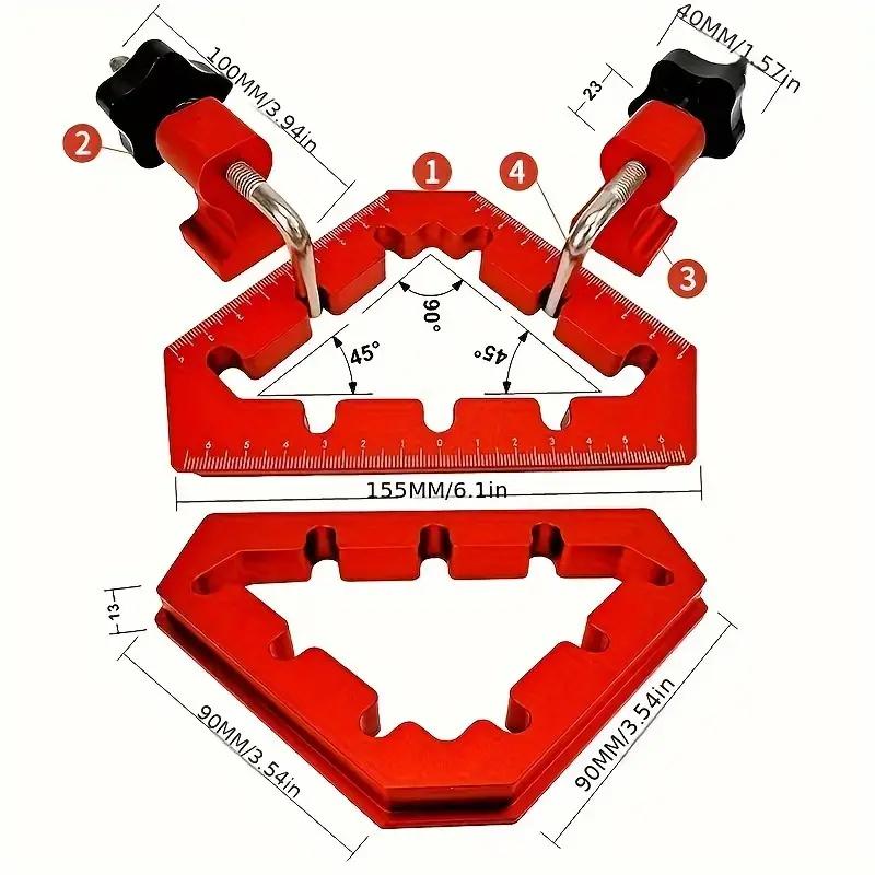 1 Set 45/90 Grad Holzbearbeitung Dreieck Klemmen Set Aluminium Legierung Rechtwinklig Klemme Schreiner Werkzeuge Für Schränke Schubladen Rahmen