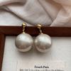 Simple Pearl Earrings Large Earrings Stud Earrings Versatile Fashion Women High-End Celebrity Temperament Light Luxury Earrings