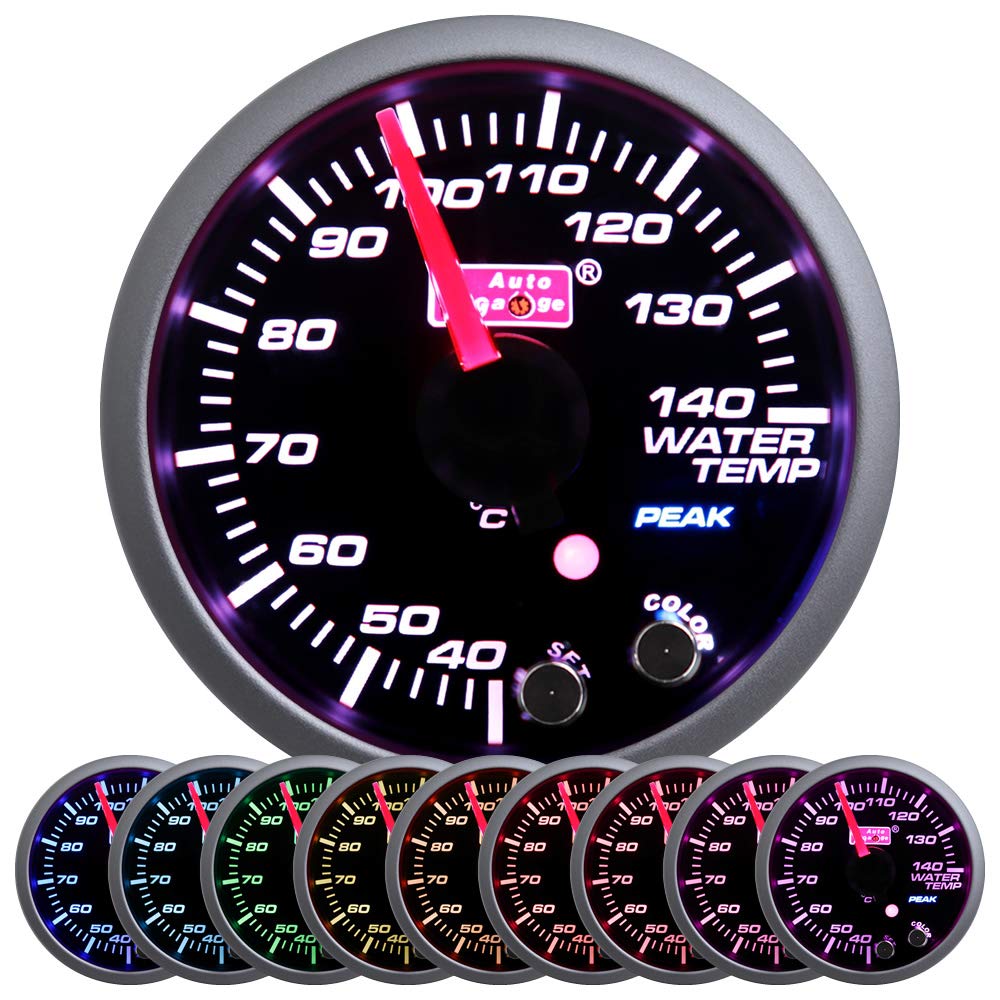 

Auto Gauge 52mm Smoke Lens 10 Color Backlight Aftermarket Meter Additional Meter Warning Peak Function Auto Custom 52mm