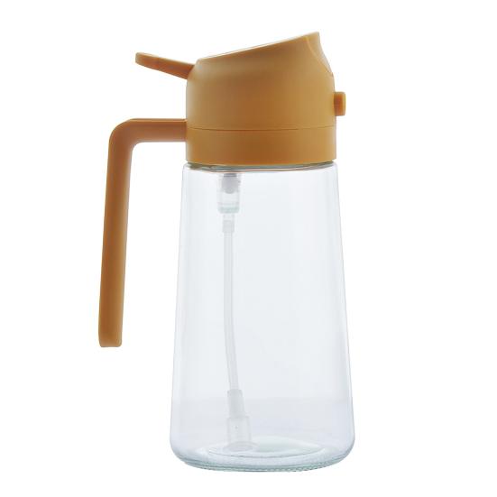 470ml 2 em 1 dispensador de óleo de grau alimentício livre de BPA resistente a vazamentos grande capacidade pulverizador de óleo garrafa de armazenamento com alça