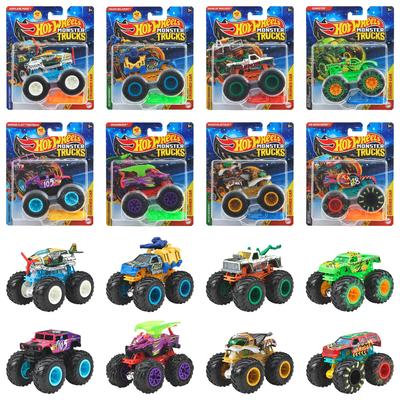 Hot Wheels Monster Truck Różne Pojazdy Mini Wiek 164 Zabawki, Samochody, Pudełko na 8 Samochodów, 3+, Wielofunkcyjny, 983G-FYJ44