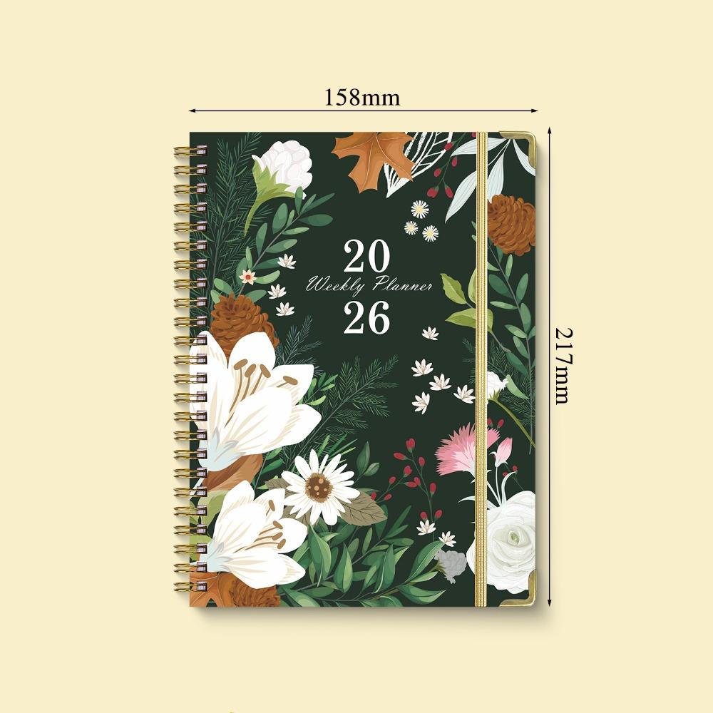 

Flowers Agenda Book A5 Daily Planner Portable Planner Notebook Office Supplies B22