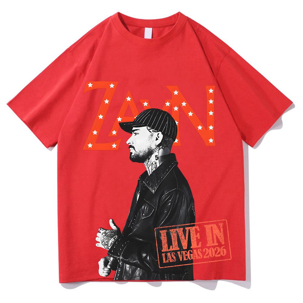 Zayn Vegas Red Logo Tee Zayn Malik Graphic Clothe High Quality Cotton Comfortable T-shirt Women Men Short Sleeve Anime T-shirt Band T-shirt summer Top XS красный