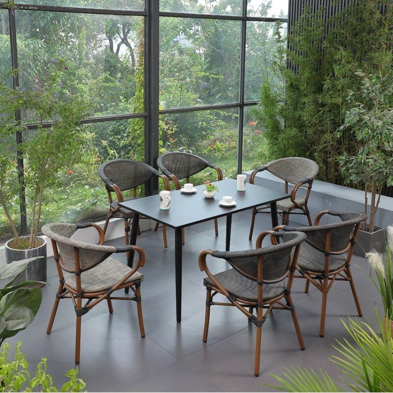 Casual Outdoor Rattan Woven Chair for Garden, Balcony, or Coffee Shop
