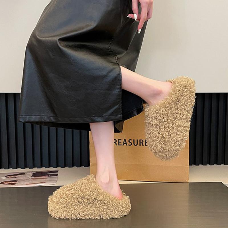 

Мода Зима 2025 Мода Женская обувь Удобные Плюшевый бархат Теплые тапочки Домашние Нескользящие Легкие Мягкая подошва Комнатные тапочки 38