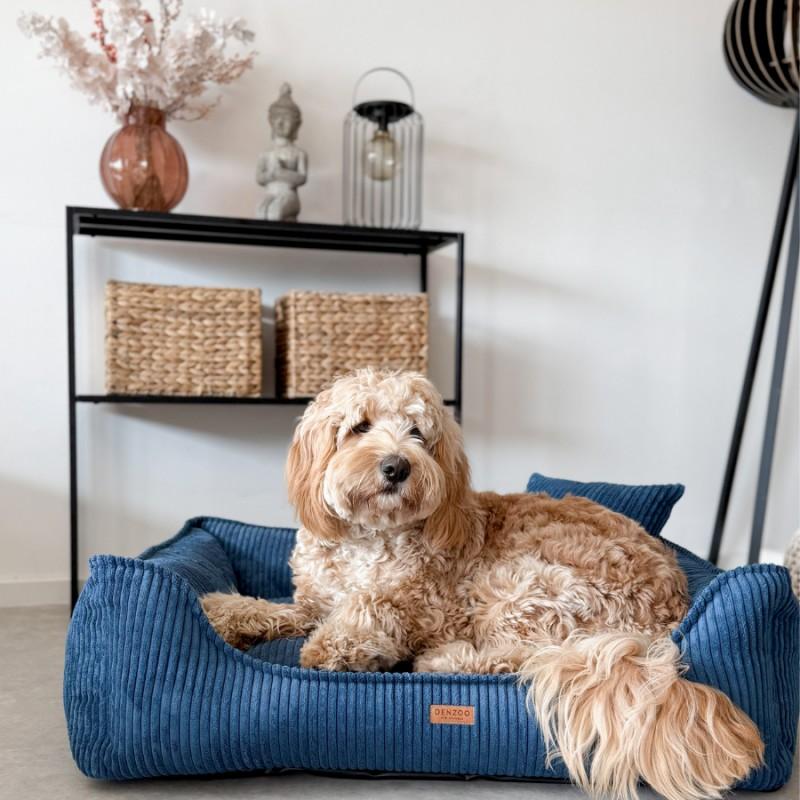 Legowisko Ortopedyczne Denzoo Milano Navy Blue "Xl" 100X80 Kojec Sofa Posłanie
