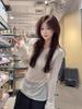 Chic Flare Sleeve Slim Fit Long Sleeve T-shirt - Autumn Solid Color Casual Top for Girls