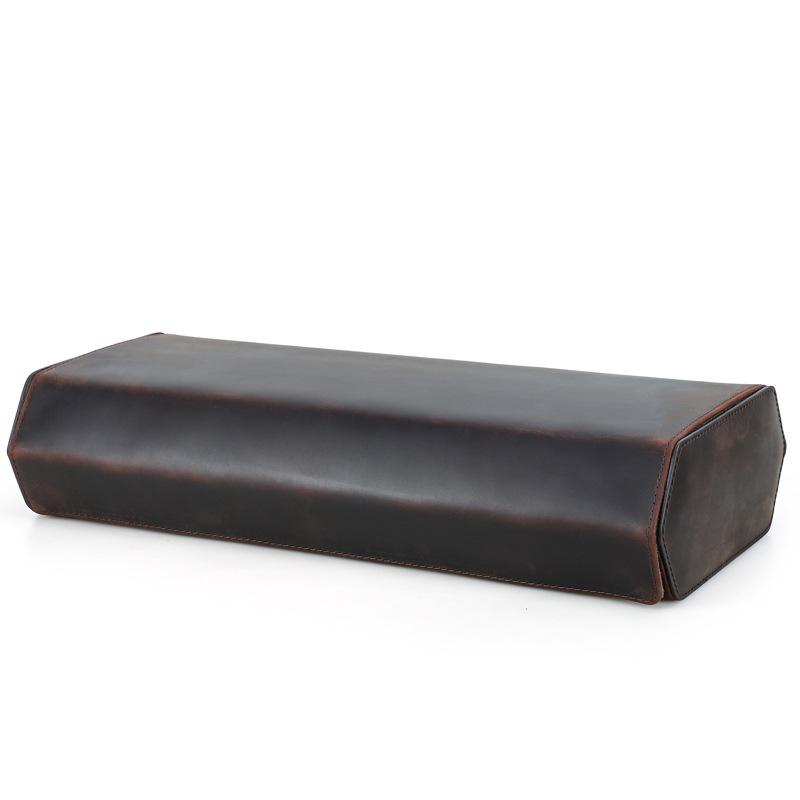 Handmade Genuine Leather 12-Slot Watch Storage Box кофейный
