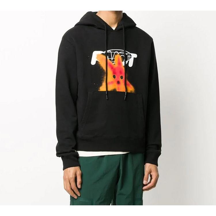 Off-White FW20 Pivot Fish Printing Hooded Pullover Men Black Men's OMBB034E20FLE0101025