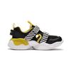 Li Ning Kids Low Top Reflective Sports Slip Resistant Shock Absorbing Durable Casual Shoes Kids sneaker Black Yellow YKNS048-5