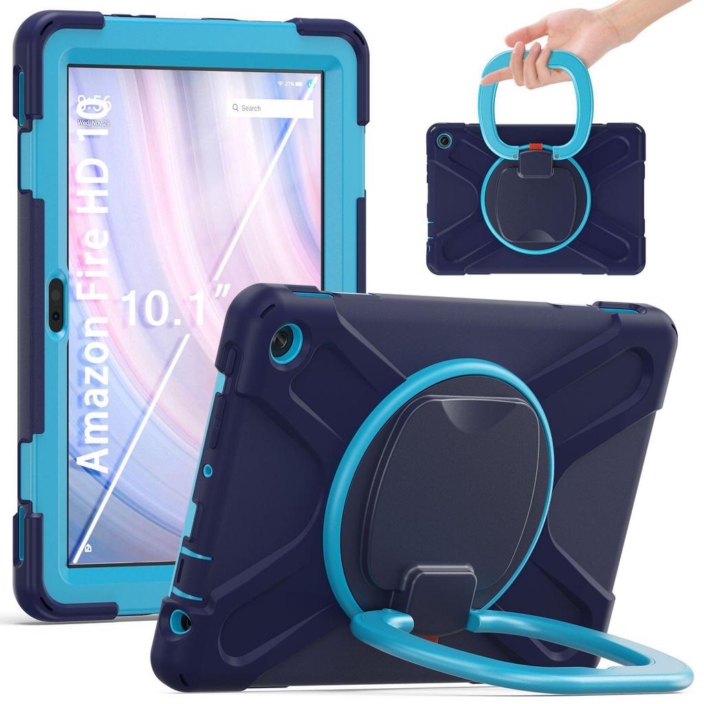 "Amazon Fire HD 10 2023 Tablet için Koruyucu Döner Standlı Kılıf - Düşme Önleyici Kabuk"