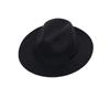 Solid Color Men's Felt Hat British Style Women Jazz Hat Woolen Flat Top Hat  Church Events