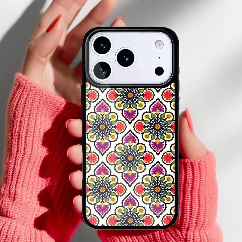 Indian Floral Henna Mandala Soft Phone Case for iPhone 17 16 15 14 13 Pro Max Back Cover for 12 11 Pro Coque