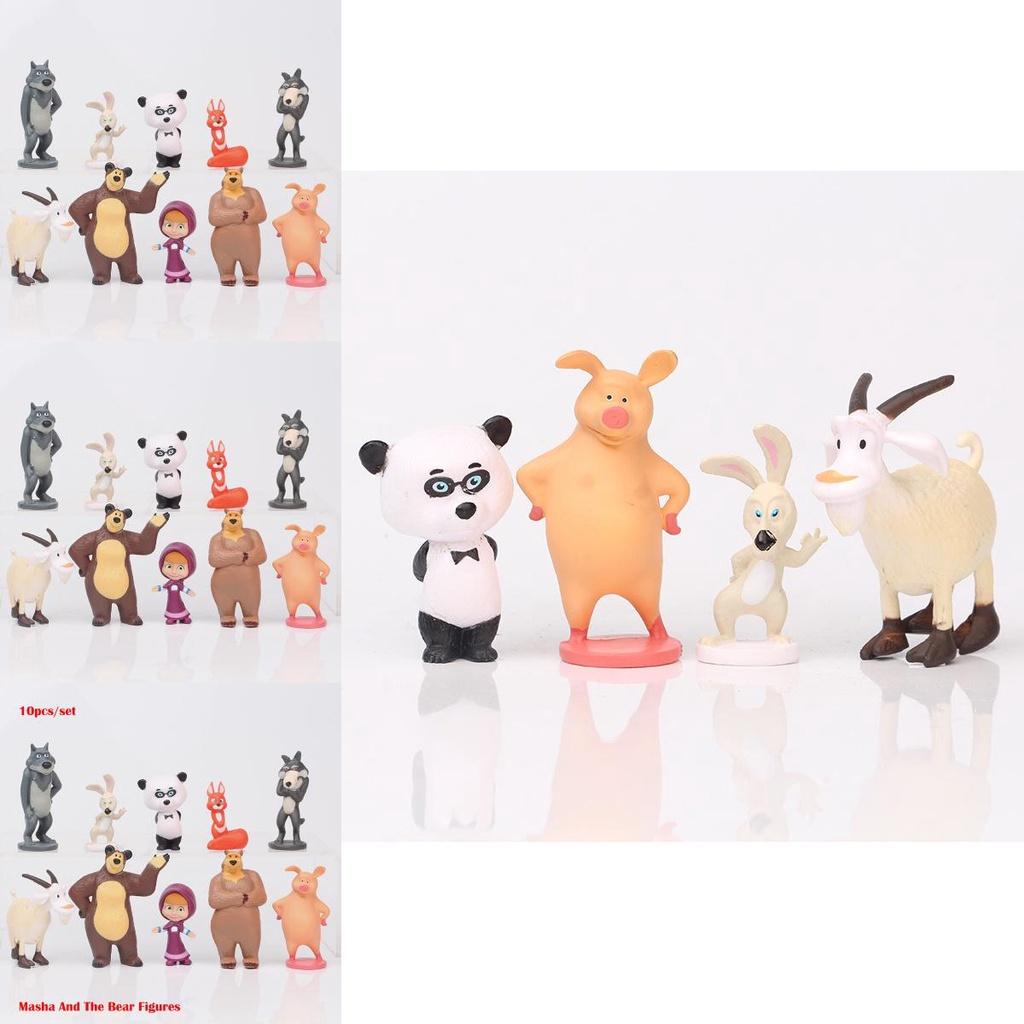 Collectible Masha And The Bear Mini Figures Set Made Of Safe Non-toxic Pvc Material
