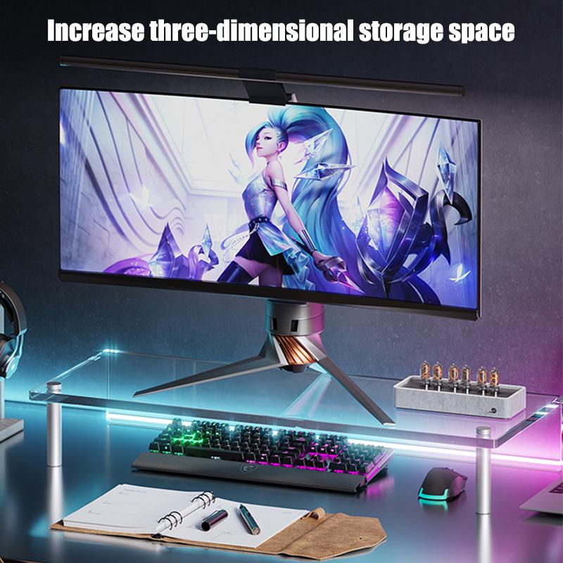 Acrylic Laptop Stand Desktop Computer Screen Monitor Desk Bracket Elevated Desktop Organizer Stand For Reducing Neck Strain