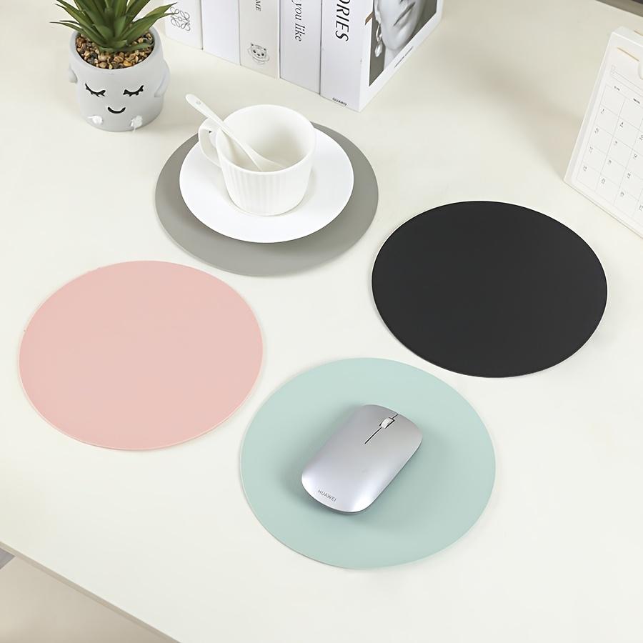 4pcs Faux Leather Mouse Pad, Waterproof, Easy To Clean, Non-Slip Desk Mat for Laptop and Office Computer Mouse