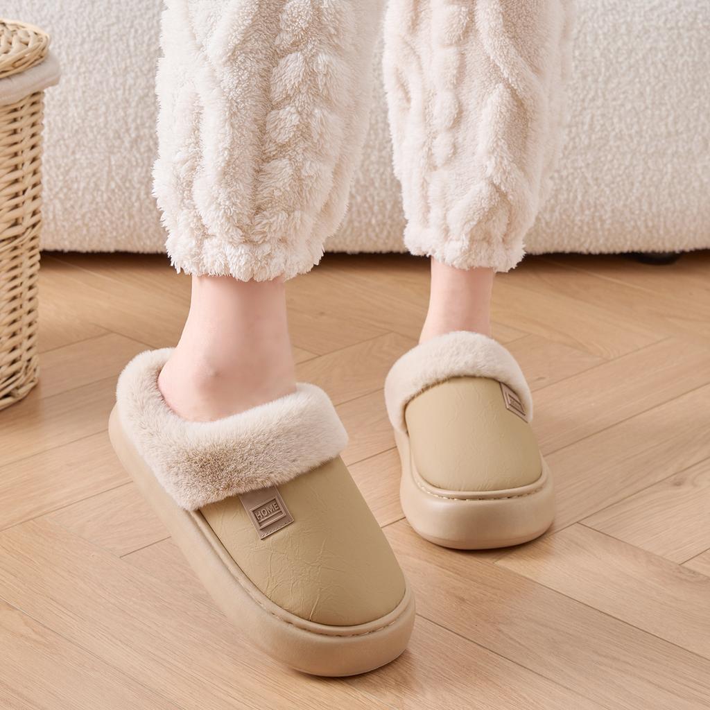 Platform Women Home Slippers Plush Warm Thick Bottom Slides Breathable Soft Non-slip Slippers Indoor Outdoor Men Casual Slippers