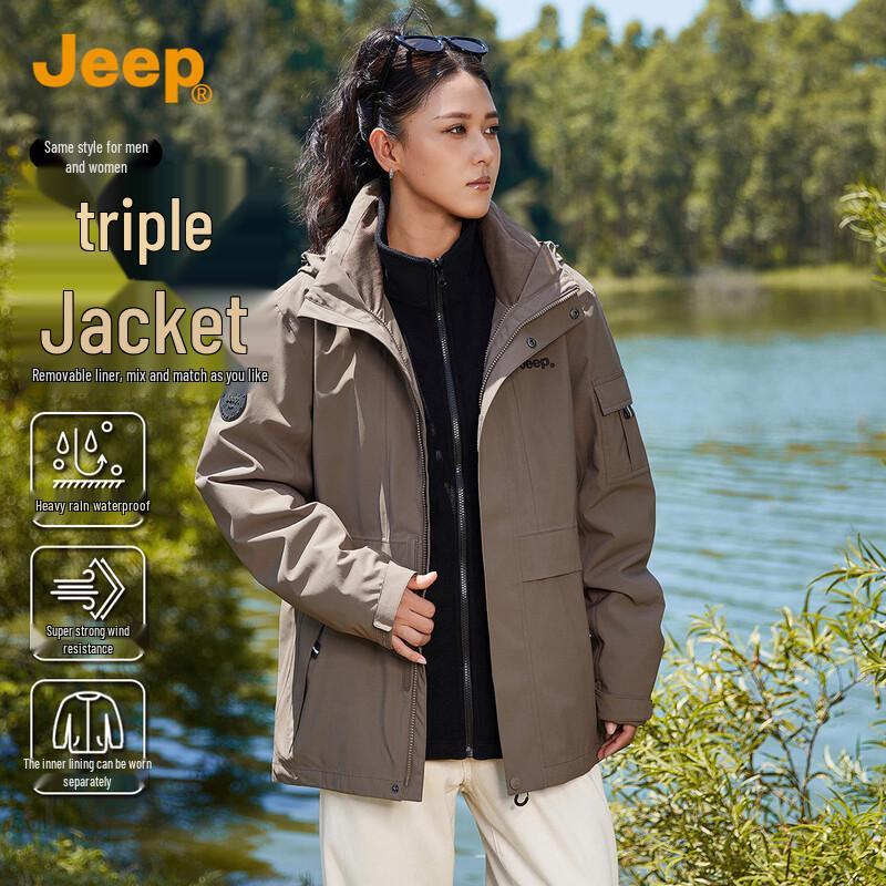 JEEP Unisex 2025 A/W 3-in-1 Outdoor Workwear Shell Jacket 4XL