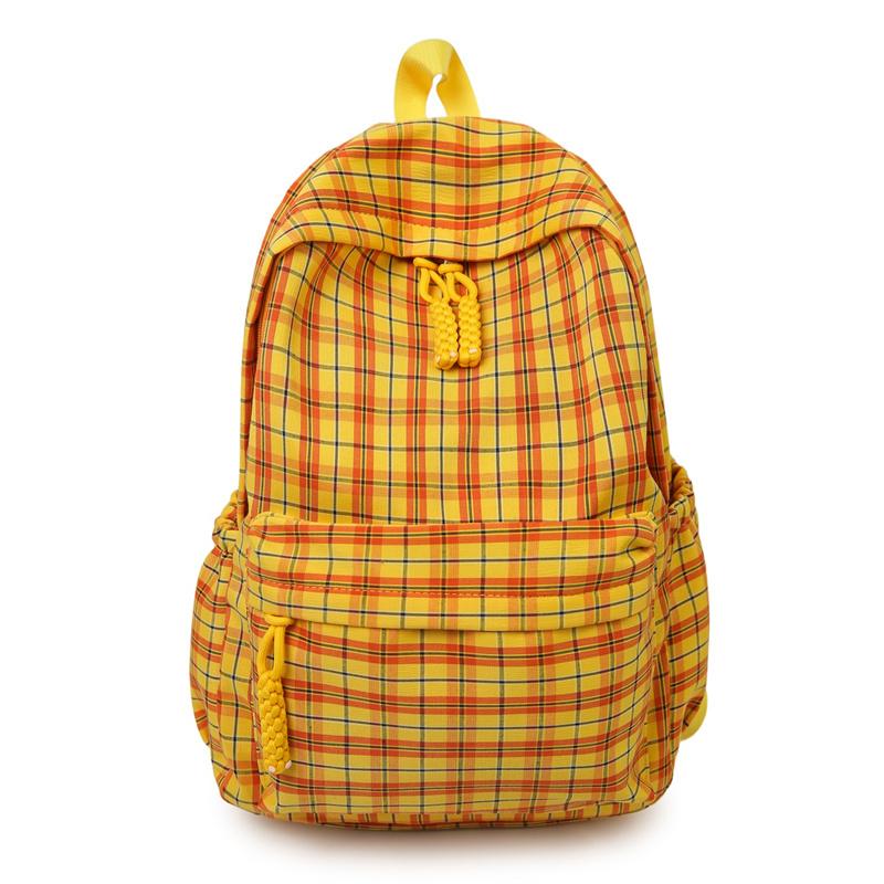 Plaid Student Schoolbag Women's Lightweight Large Capacity Backpack