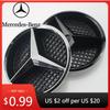 Car Sticker 3D Car Grill Emblem Star Badge Front Grill Logo For Mercedes Benz W204 W205 W213 X253 A B C E S CLA GLB GLC GLE GLS