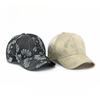 Women’s Ethnic Jacquard Baseball Cap, Floral Print Structured Brim Sun Hat, Casual Outdoor Duckbill Cap