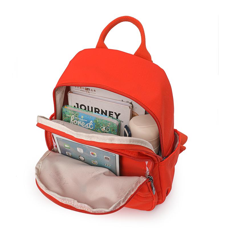 Solid Color Nylon Backpack Women's Travel Backpack Student Schoolbag