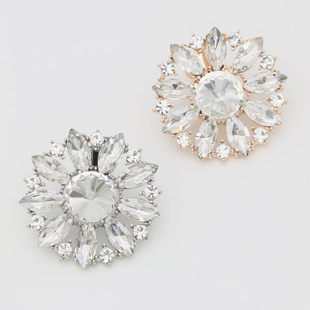 Crystal Sunflower Shoe Buckle: Detachable High Heel Decoration Accessories for Weddings