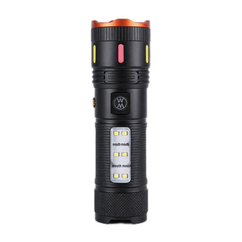 High-Brightness Aluminum Alloy Zoom Rechargeable Portable Flashlight for Outdoor Hiking