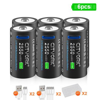 CR123A Batterie 2250mWh 3,7V Wiederaufladbare Li-Ion 16340 Batterien Für LED Taschenlampe 16350 RCR123 Batterie + USB Typ-c Kabel