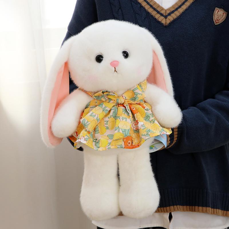 Cute Rabbit Plush Toy Stuffed Bunny Doll Gift For Girlfriend Birthday 35cm Brown