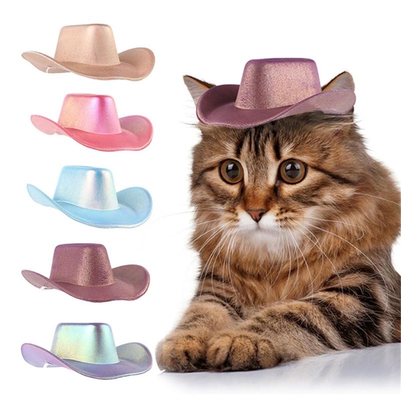 Pet Outdoor Hat for Sunbonnet Custume Outfit Hat Sports Party Hat with Adjustable Belt Outfit for Pet Photo Props