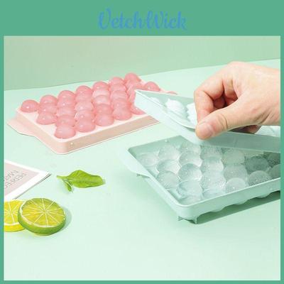 Versatile Round Ice Tray With Lid Food Grade Plastic Mold For Refreshing Drinks