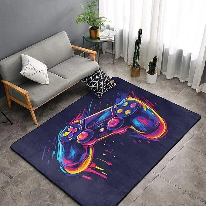 Neon Game Console Carpet E-sports Room Decoration Carpet Washroom Floor Mat Rugs for Bedroom Carpets for Living Room