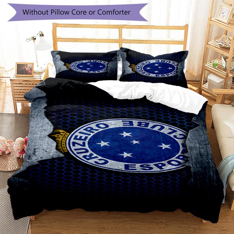 Cruzeiro Esporte Clube Printed Pattern Duvet Cover Set – includes 1 duvet cover and 2 matching pillowcases Bedroom decor Christmas gifts